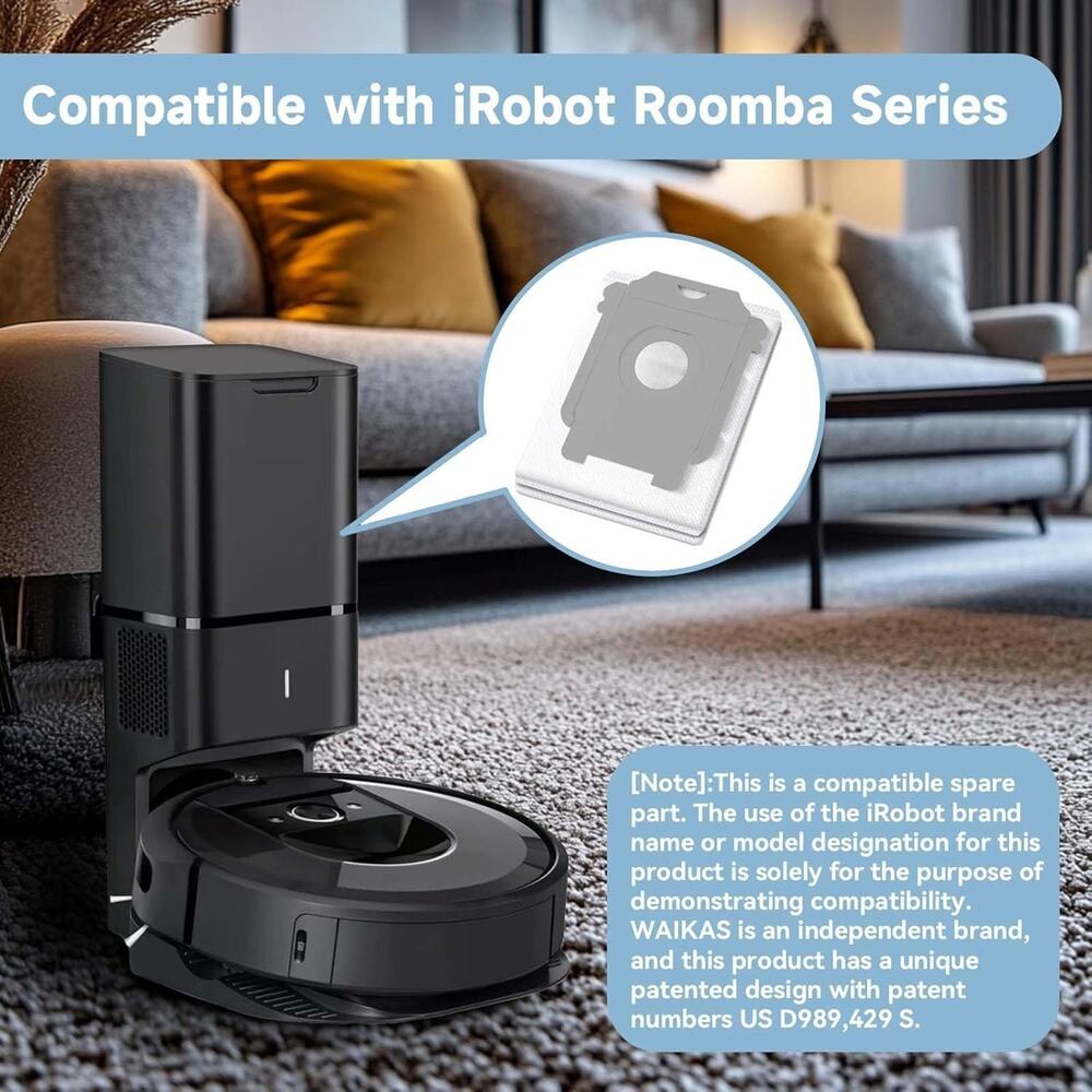 6 Pack Vacuum Bags for iRobot Roomba j9+, j7+, j5+, i5+, j6+, i3+, i4+, i8+, s9+ - Picture 3 of 6